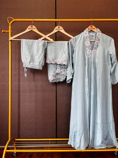 Sky blue chinnon dress