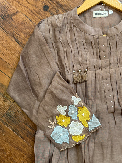 Mocha brown mul coord set with floral details
