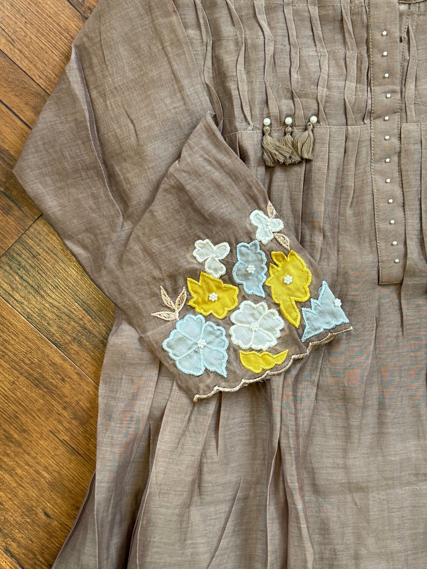 Mocha brown mul coord set with floral details