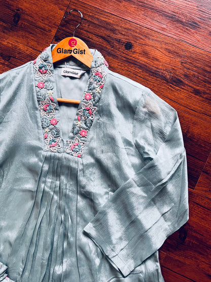 Sky blue chinnon dress