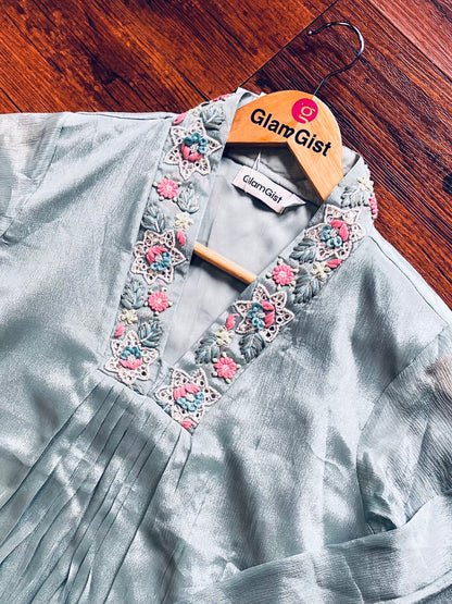 Sky blue chinnon dress