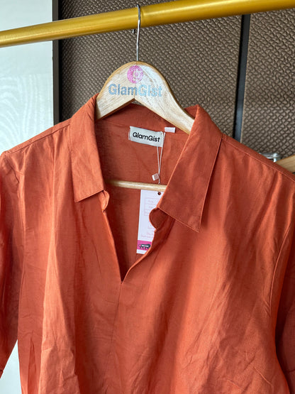 Rust orange cotton coord set