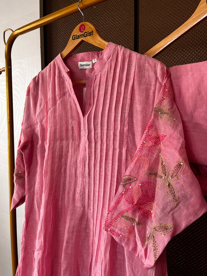 Pastel pink mul cotton set