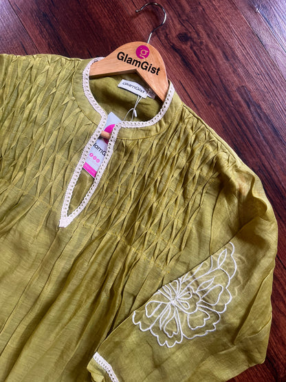 Green mul cotton kurti set